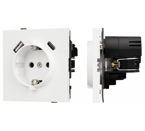 Розетка 2хUSB type A и C без рамки Arlight SCT-TENDO 054610