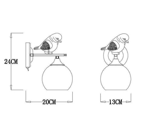 Бра Arte Lamp Gemelli A2150AP-1WG