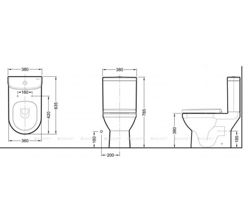 Чаша унитаза-компакта Bravat New Moon CX01019UW-P-RUS