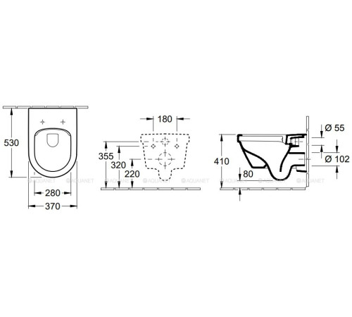 Унитаз подвесной Villeroy & Boch Architectura 370x530 мм без сиденья 5684R001