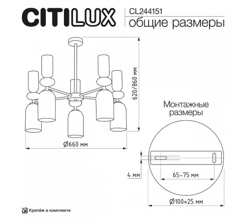 Люстра на штанге Citilux TENDY CL244151
