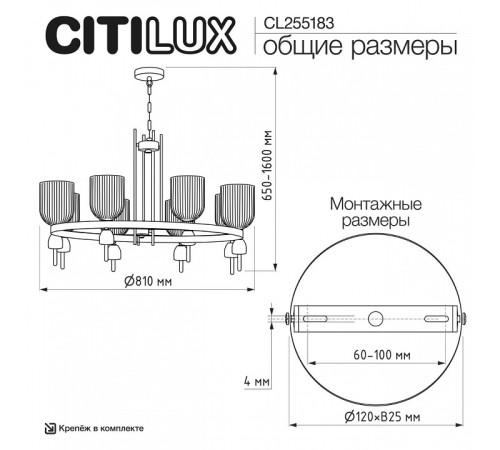 Подвесная люстра Citilux CARSON CL255183