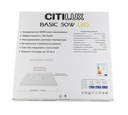 Накладной светильник Citilux Бейсик CL738K502V