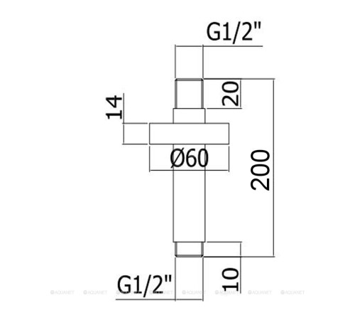 Кронштейн для верхнего душа потолочный Paffoni 200 мм белый матовый ZSOF065BO