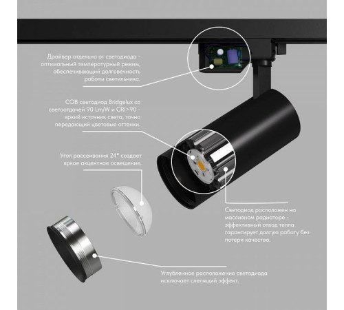 Светильник на штанге Denkirs SOLID KOPER DK6451-BK