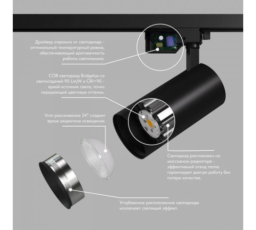 Светильник на штанге Denkirs SOLID KOPER DK6453-BK