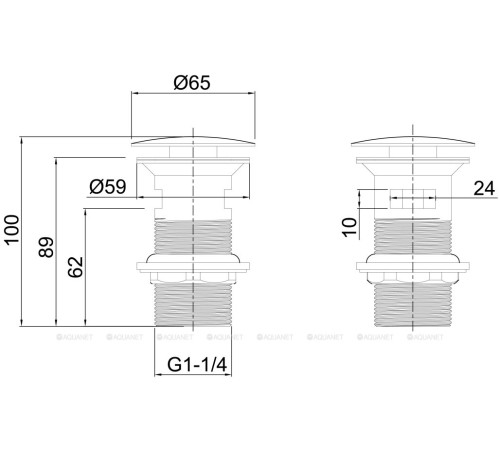 Донный клапан Allen Brau Priority Round 1 1/4 с переливом черный матовый 5.31023-31