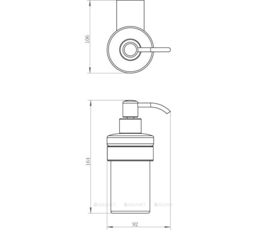 Дозатор для мыла Aquanet 5681-1 стекло с держателем хром 5681-1
