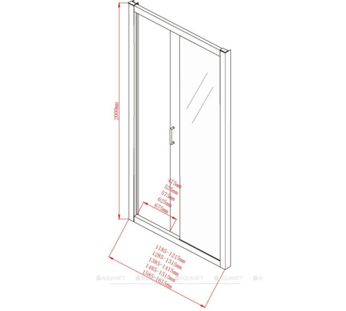 Дверь в нишу Aquanet Alfa 1600 мм NAA6121