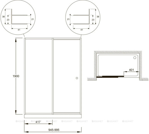 Душевое ограждение с раздвижной дверью Jacob Delafon Serenity 100 см хром E14C100-GA