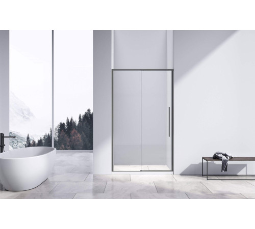 Душевая дверь Vincea Slim-N 110 см вороненая сталь стекло прозрачное VDS-4SN110CLGM