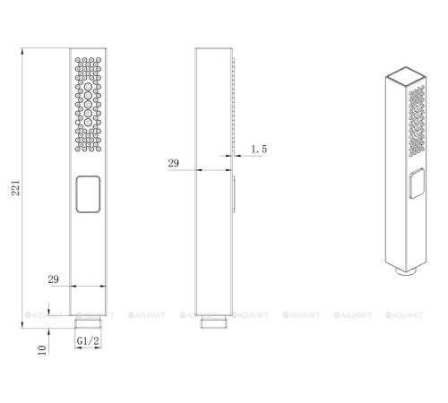 Ручной душ Allen Brau INFINITY 3 режима черный матовый 5.21A22-31