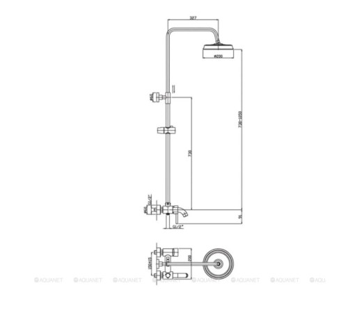 Душевая система со смесителем и тропическим душем Haiba HB2407