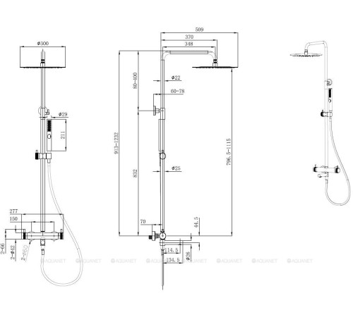 Душевая система Allen Brau Priority 5.31A10-BN с изливом никель 5.31A10-BN