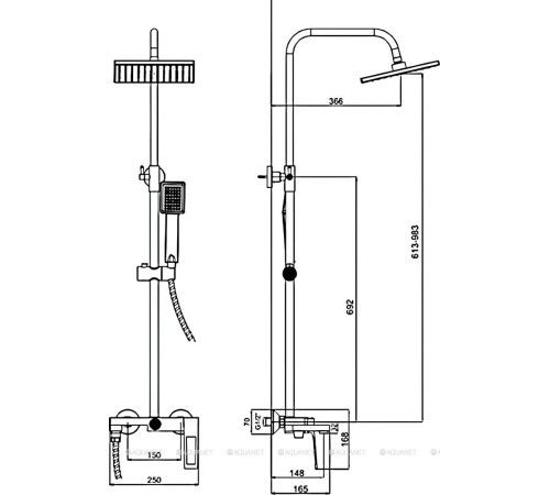 Душевая стойка Haiba HB24817-3 пепельный HB24817-3