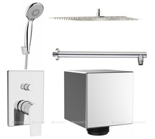 Смеситель встраиваемый с верхним и ручным душем Aquanet Static 2.13 00257169