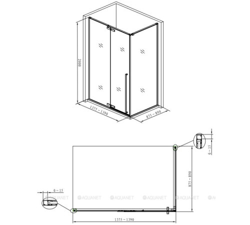 Душевое ограждение Allen Brau FANTASY 1400x900 мм стекло прозрачное 8 мм хром 3.11004-00