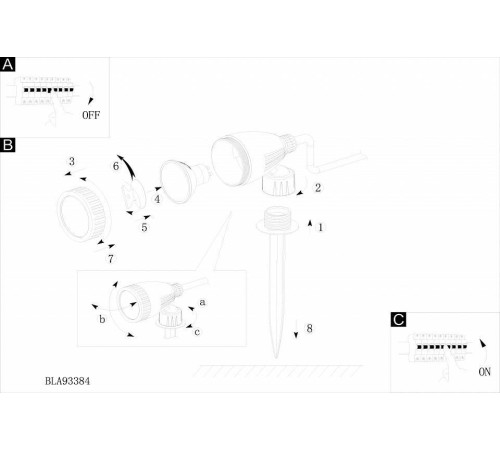 Наземный низкий светильник Eglo ПРОМО Nema 1 93384