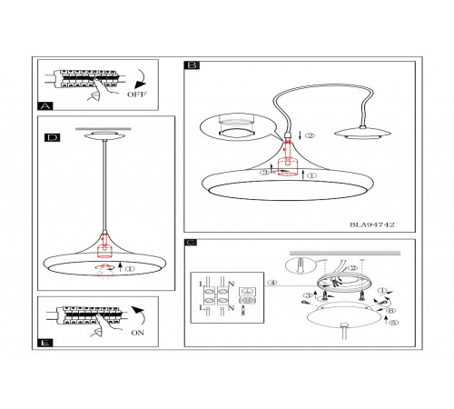 Подвесной светильник Eglo Coretto 2 94742
