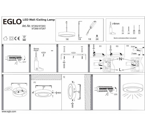 Накладной светильник Eglo ПРОМО Fueva 1 97266