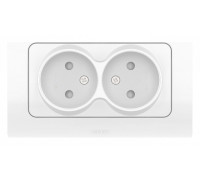 Розетка двойная без заземления и со шторкой Elbi Eleсtriс Jazz 508-010200-918