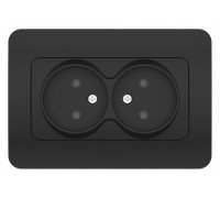 Розетка двойная без заземления и со шторкой Elbi Eleсtriс Jazz 508-014800-918