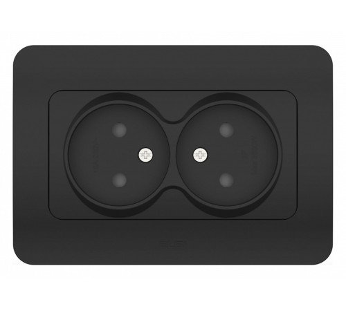 Розетка двойная без заземления и со шторкой Elbi Eleсtriс Jazz 508-014800-918