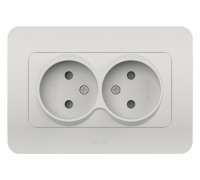 Розетка двойная без заземления и со шторкой Elbi Eleсtriс Jazz 508-016200-918