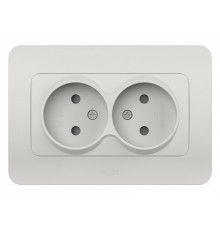 Розетка двойная без заземления и со шторкой Elbi Eleсtriс Jazz 508-016200-918