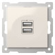 Розетка 2хUSB type A без рамки Elbi Eleсtriс Zena Vega 609-010200-143