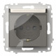 Розетка с заземлением и со шторкой, без рамки с крышкой Elbi Eleсtriс Zena Vega 609-010200-219