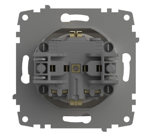 Розетка с заземлением и со шторкой, без рамки с крышкой Elbi Eleсtriс Zena Vega 609-010200-219