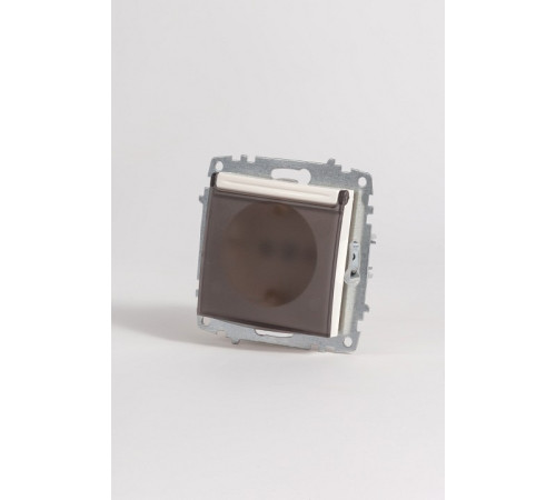 Розетка с заземлением и со шторкой, без рамки с крышкой Elbi Eleсtriс Zena Vega 609-010200-219