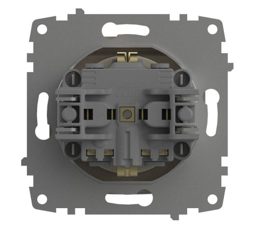 Розетка с заземлением и со шторкой, без рамки с крышкой Elbi Eleсtriс Zena Vega 609-010300-219