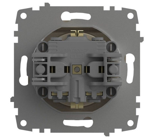 Розетка с заземлением и со шторкой, без рамки с крышкой Elbi Eleсtriс Zena Vega 609-012500-219