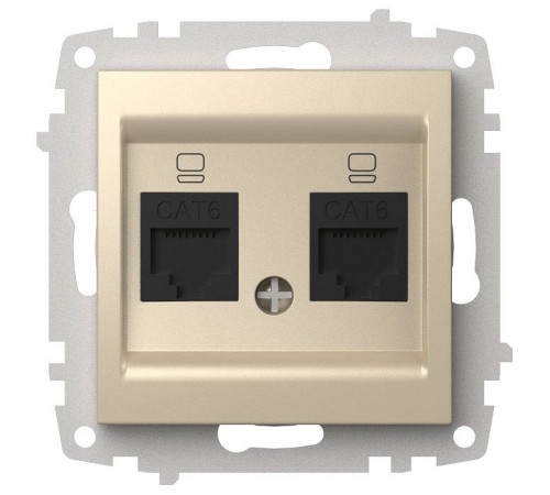 Розетка двойная Ethernet RJ-45 без рамки Elbi Eleсtriс Zena Vega 609-012500-248