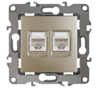 Розетка двойная Ethernet RJ-45 без рамки Эра Эра 12 12-3108-04