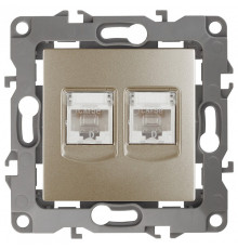 Розетка двойная Ethernet RJ-45 без рамки Эра Эра 12 12-3108-04