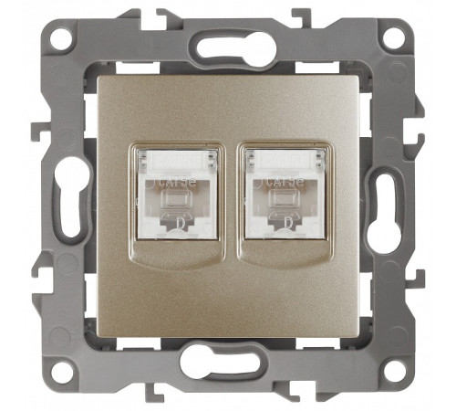 Розетка двойная Ethernet RJ-45 без рамки Эра Эра 12 12-3108-04