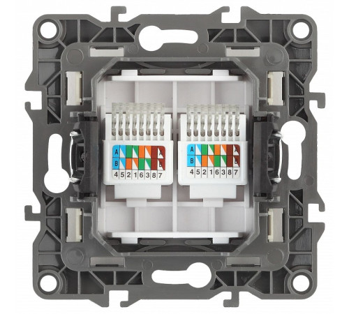 Розетка двойная Ethernet RJ-45 без рамки Эра Эра 12 12-3108-04