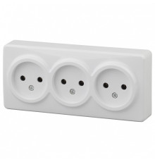 Розетка тройная без заземления Эра Эра Эксперт 11-2207-01