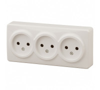 Розетка тройная без заземления Эра Эра Эксперт 11-2207-02