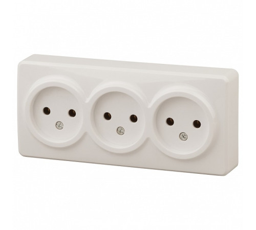 Розетка тройная без заземления Эра Эра Эксперт 11-2207-02
