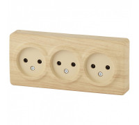 Розетка тройная без заземления Эра Эра Эксперт 11-2207-11