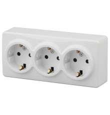 Розетка тройная с заземлением Эра Эра Эксперт 11-2208-01