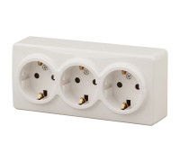 Розетка тройная с заземлением Эра Эра Эксперт 11-2208-02
