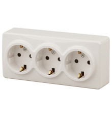 Розетка тройная с заземлением Эра Эра Эксперт 11-2208-02