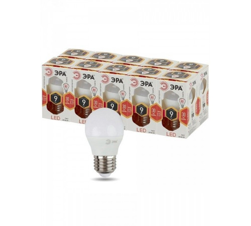Лампа светодиодная Эра Стандарт LED P45-9W-827-E27