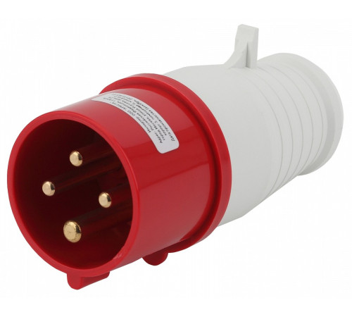 Вилка прямая ЭРА 3P+PE 16А IP44 V-16-3P-PE-IP44
