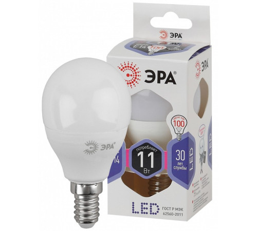 Лампа светодиодная Эра Стандарт LED P45-11W-860-E14